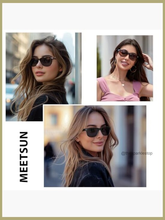Polarized Sunglasses with UV Protection, Retro Square Frame main image 5